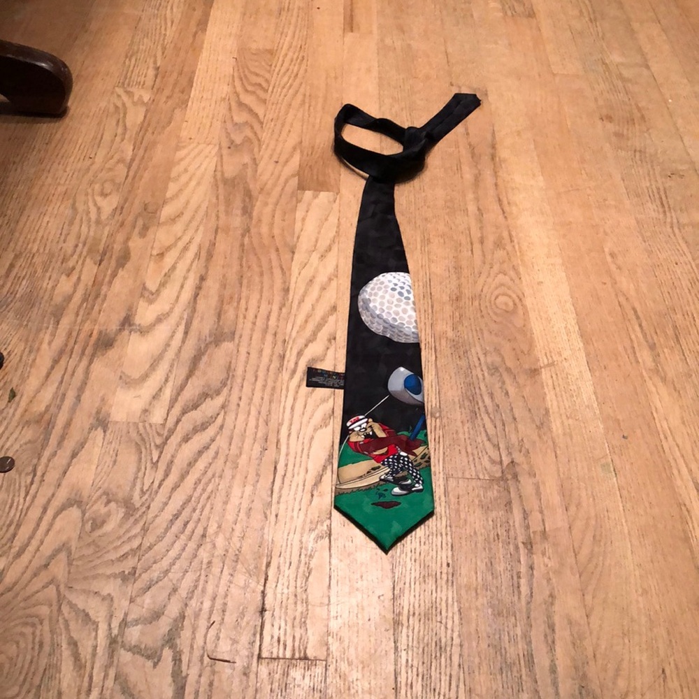 Vintage Looney Tunes Mania Taz Golf Warner Bros 90's Neck Tie